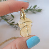 Orange Calcite Necklace - Gold