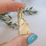 Orange Calcite Necklace - Gold
