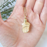 Orange Calcite Necklace - Gold