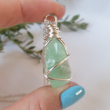 Green Calcite Necklace - Gold