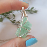 Green Calcite Necklace - Gold