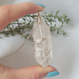 Clear Quartz Necklace - Silver