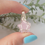 Morganite Star Necklace - Silver
