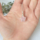 Morganite Star Necklace - Silver