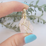 Rose Quartz Necklace - Gold