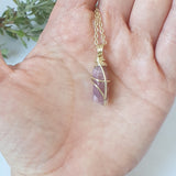 Pink Tourmaline Necklace - Gold