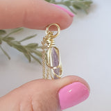 Lepidolite Necklace - Gold