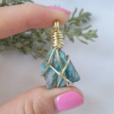 Blue Apatite Necklace - Gold