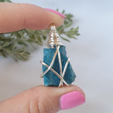Blue Apatite Necklace - Silver