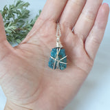 Blue Apatite Necklace - Silver