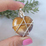 Mookaite Jasper Heart Necklace - Silver