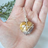 Mookaite Jasper Heart Necklace - Silver