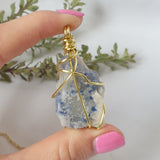 Dumortierite Necklace - Gold