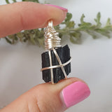 Black Tourmaline Necklace - Silver