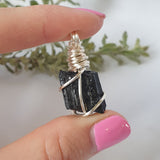 Black Tourmaline Necklace - Silver