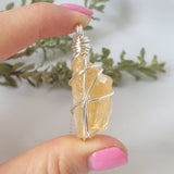 Honey Calcite Necklace - Silver