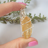 Honey Calcite Necklace - Silver