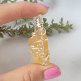 Honey Calcite Necklace - Silver