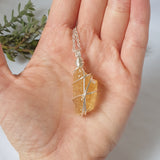 Honey Calcite Necklace - Silver