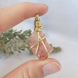 Strawberry Quartz Necklace - Gold