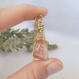 Strawberry Quartz Necklace - Gold