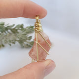 Strawberry Quartz Necklace - Gold