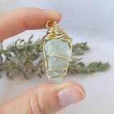 Aquamarine Necklace - Gold