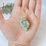Aquamarine Necklace - Gold