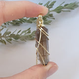 Smoky Quartz Necklace - Gold