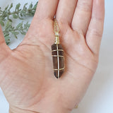 Smoky Quartz Necklace - Gold