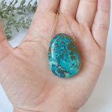 Chrysocolla Necklace - Gold