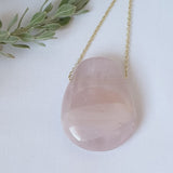Rose Quartz Necklace - Gold