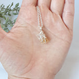 Honey Calcite Necklace - Silver