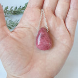 Thulite Necklace - Silver