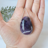 Chevron Amethyst Necklace - Silver