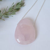 Rose Quartz Necklace - Silver