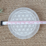 Satin Spar Flower of Life Disk