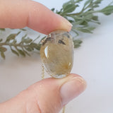 Rutilated Quartz Necklace - Gold