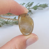 Rutilated Quartz Necklace - Gold