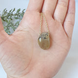 Rutilated Quartz Necklace - Gold