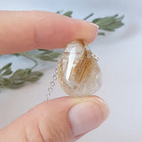 Rutilated Quartz Necklace - Silver