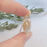 Rutilated Quartz Necklace - Silver