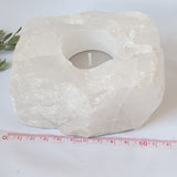 Clear Quartz Tea Light Holder