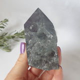 Rainbow Fluorite Semi Raw Point Side