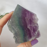 Rainbow Fluorite Semi Raw Point Front