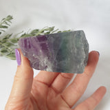 Rainbow Fluorite Semi Raw Point Bottom