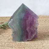 Rainbow Fluorite Semi Raw Point Front